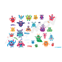 Achetez les fameux stickers BEMOOV Monstres pour votre vélo
